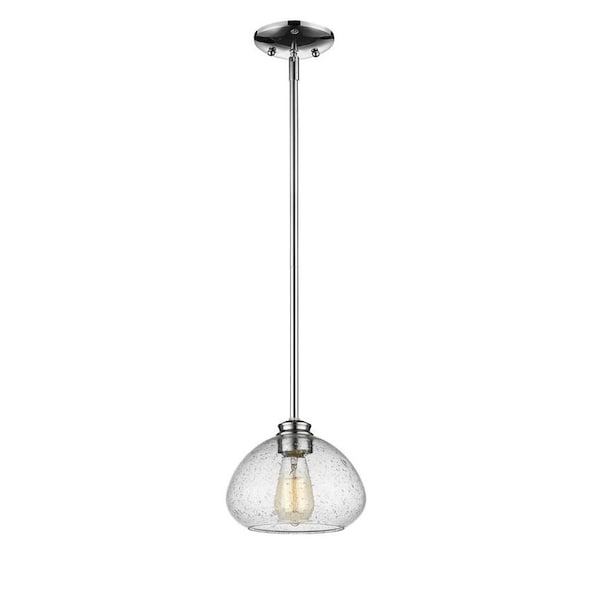 Z-Lite Amon 1 Light Mini Pendant, Chrome And Clear Seedy 722MP-CH - main
